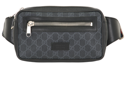 GG Supreme Belt Bag, &pound;450, Handbags, Black, Canvas/Leather, Front view